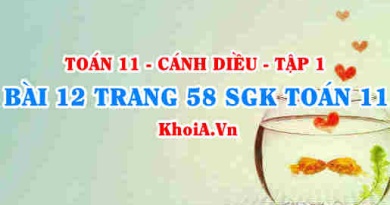 Bài 12 trang 58 SGK Toán 11 tập 1 Cánh Diều